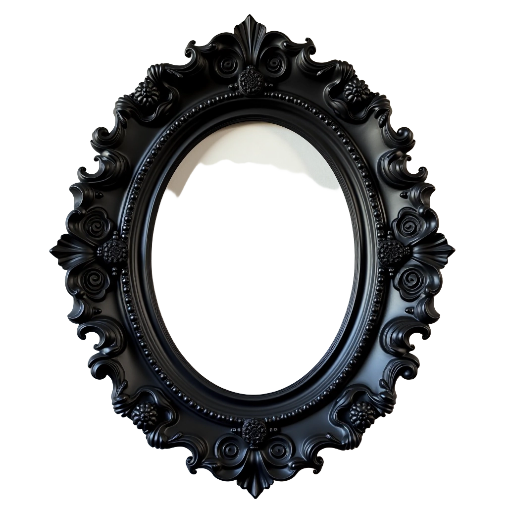 Ornate Black Oval Frame